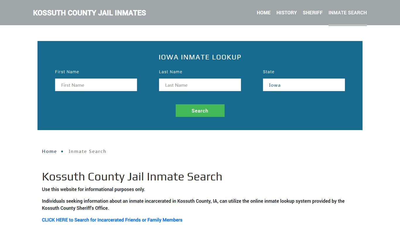 Kossuth County, IA Detainee Lookup
